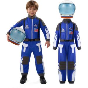 imageSpooktacular Creations Astronaut Costume with Helmet Toddler Astronaut Outfit BoysPilot Jumpsuit Unisex for Halloween PartyBlue