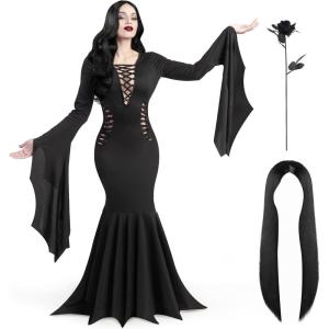 imageSpooktacular Creations Black Witch Dress for Women for Halloween Costume AdultBlack Family Costumes