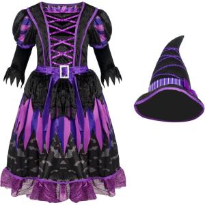imageSpooktacular Creations Cute Purple Witch Costume Deluxe Set for Girls Halloween Party TrickorTreat Costume Themed Parties