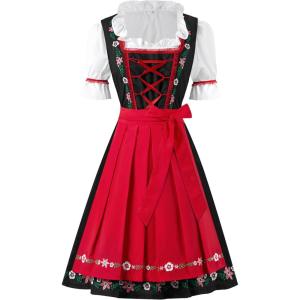imageSpooktacular Creations Dirndl Dresses Women Oktoberfest Costume Bavarian German Outfits for Halloween Parties Beer CarnivalRed
