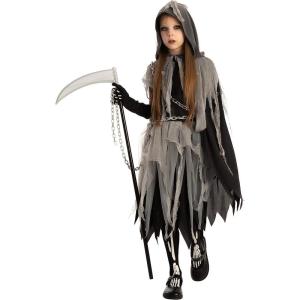 imageSpooktacular Creations Girl Grim Reaper Costume with Gloves and Tights Glow in the Dark Scary Halloween Costume