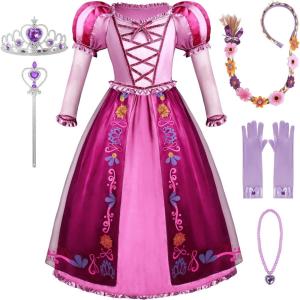 imageSpooktacular Creations Halloween Girl Princess Costume Light Purple Princess Dress Puff Sleeve Dress for Toddler Roleplay