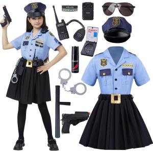 imageSpooktacular Creations Halloween Girls Police Officer Costume Cop Costume Accessories for Kids RolePlaying DressUp Party