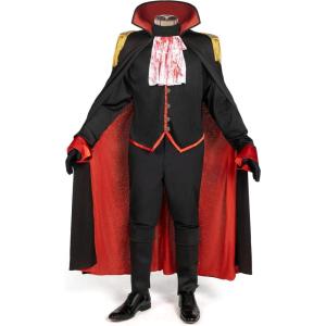 imageSpooktacular Creations Halloween Headless Horseman Costume Black Headless Costume with Cape Gloves for Halloween Party