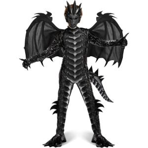 imageSpooktacular Creations Halloween Kid Dragon Costume Boys Dragon Wings Tail and Mask Set for Halloween Dress UpBlack