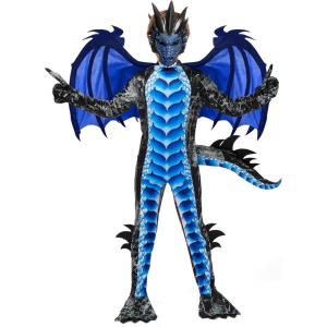 imageSpooktacular Creations Halloween Kid Dragon Costume Boys Dragon Wings Tail and Mask Set for Halloween Dress UpBlue