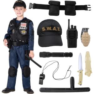 imageSpooktacular Creations Kids Police Costume SWAT Police Costume for Boys Halloween Dressup Parties