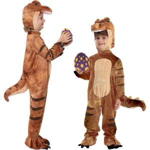 imageSpooktacular Creations Toddler Dinosaur Costume Realistic Brown Twill Trex Costume for Kids Halloween DinosaurTheme Party